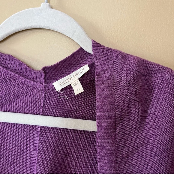 Eileen Fisher Deep Purple Women's Cardigan - Picture 2 of 7